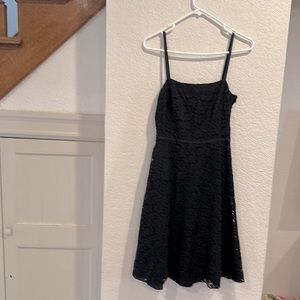 Ann Taylor little black lace dress w flattering waistband